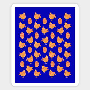 The cute yellow and red chicken and egg pattern, version 2 Magnet